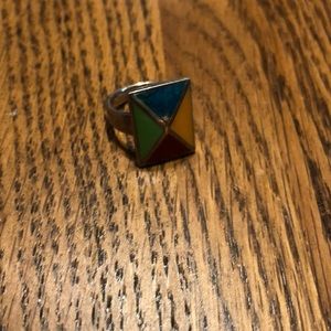 925 Ring multi colored stones.